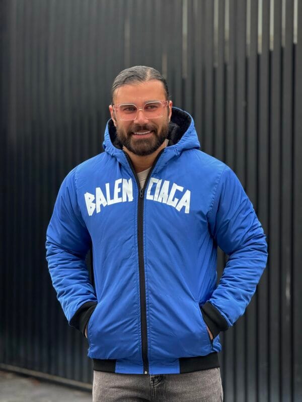 کاپشن کلاه دار BALENCIAGA آبی